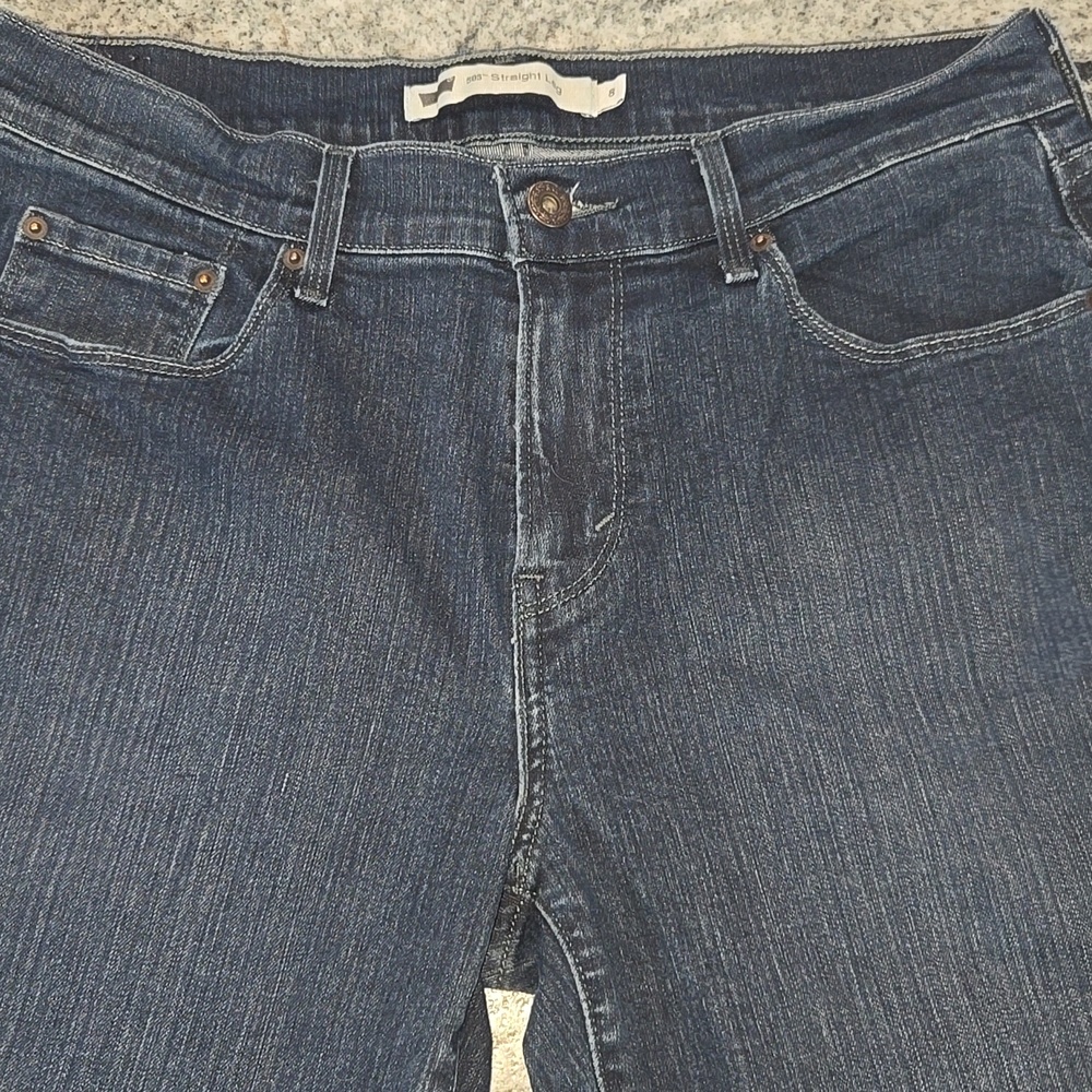 Levi's 505 Women's 8/29 Dark Blue Straight Leg Mid-Rise Denim Jeans